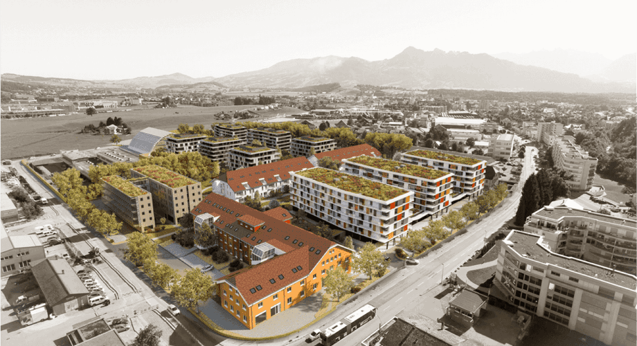 Projection de la première étape du quartier sans voiture.