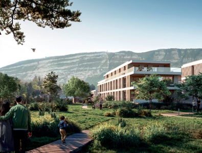 Le quartier est fermé aux véhicules motorisés qui sont cantonnés dans un vaste parking souterrain de 655 places sur un seul niveau