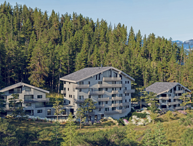 Trois monolithes de granit dans un écrin de verdure