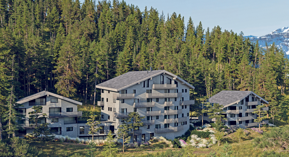 Trois monolithes de granit dans un écrin de verdure